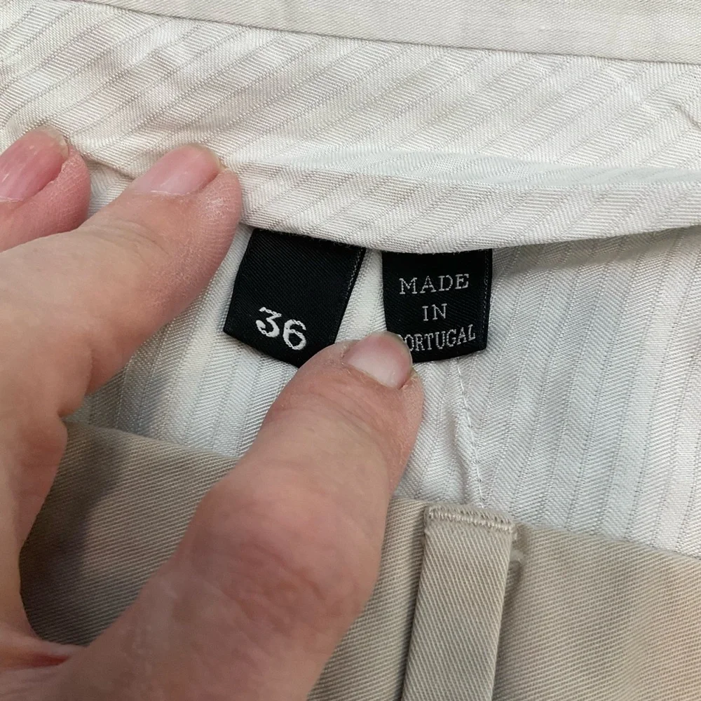 Ermenegildo Zegna Casual Khaki Trousers, 100% Cotton, Elegant Casual, Mens Sz 36